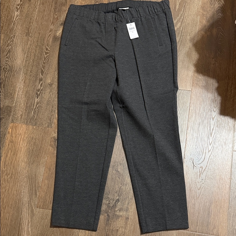 J Jill Womens Charcoal Elastic-Waist Dress Pants